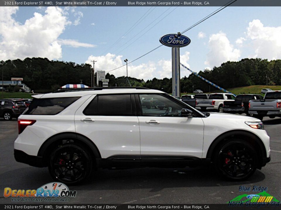 2021 Ford Explorer ST 4WD Star White Metallic Tri-Coat / Ebony Photo #6