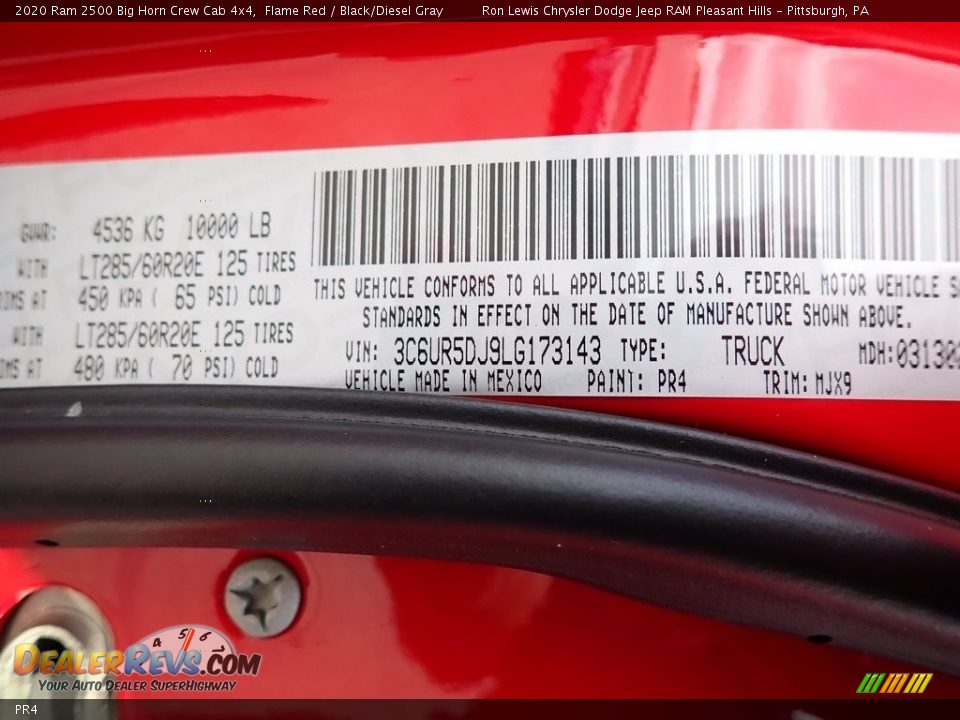 Ram Color Code PR4 Flame Red
