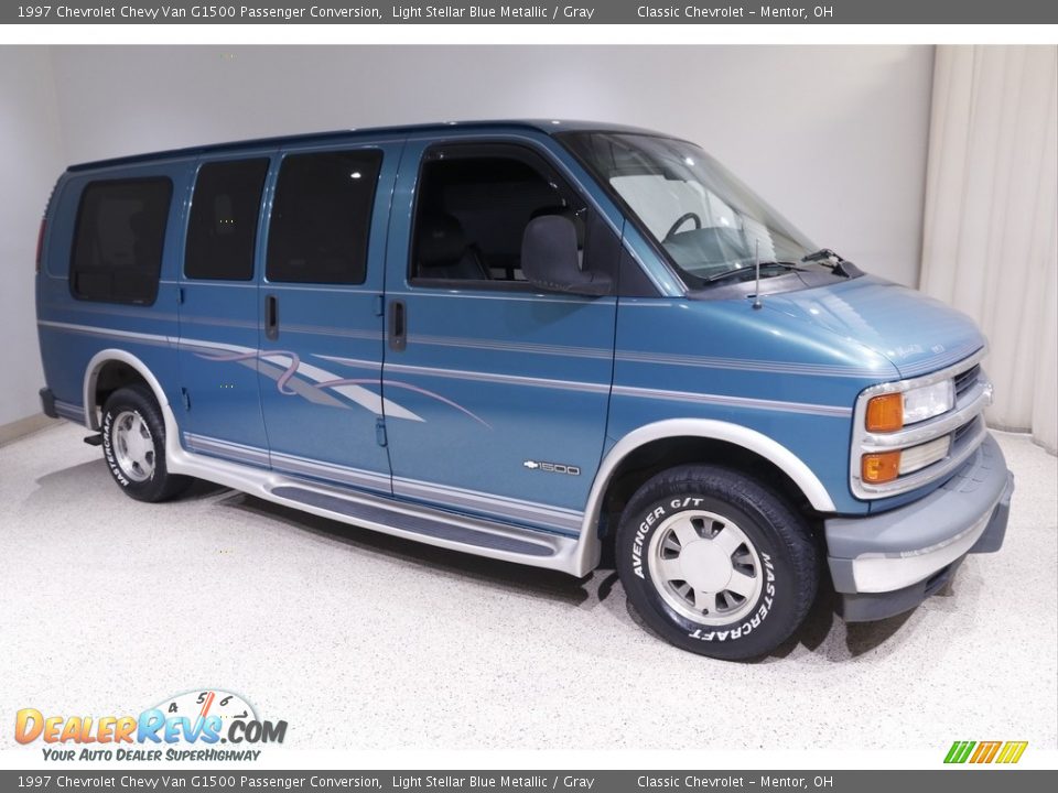 1997 Chevrolet Chevy Van G1500 Passenger Conversion Light Stellar Blue Metallic / Gray Photo #1