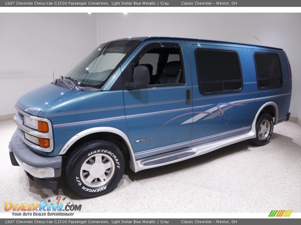 1997 Chevrolet Chevy Van G1500 Passenger Conversion Light Stellar Blue Metallic / Gray Photo #3