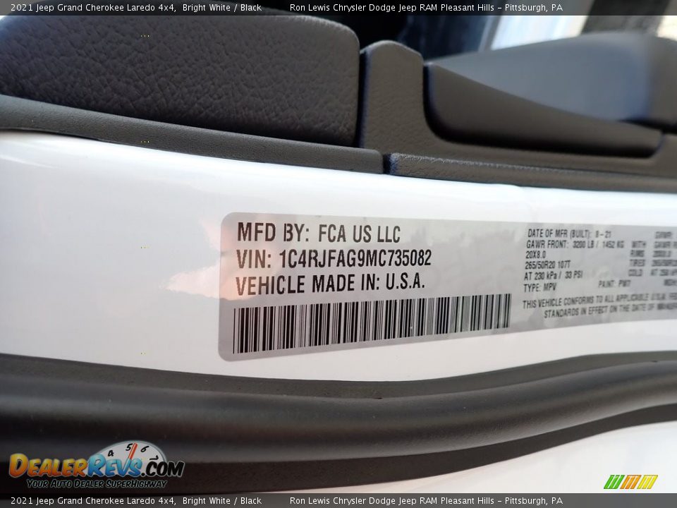2021 Jeep Grand Cherokee Laredo 4x4 Bright White / Black Photo #15