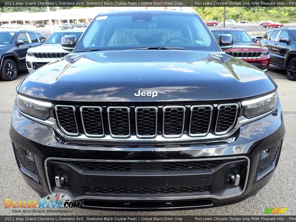 2021 Jeep Grand Cherokee L Overland 4x4 Diamond Black Crystal Pearl / Global Black/Steel Gray Photo #9