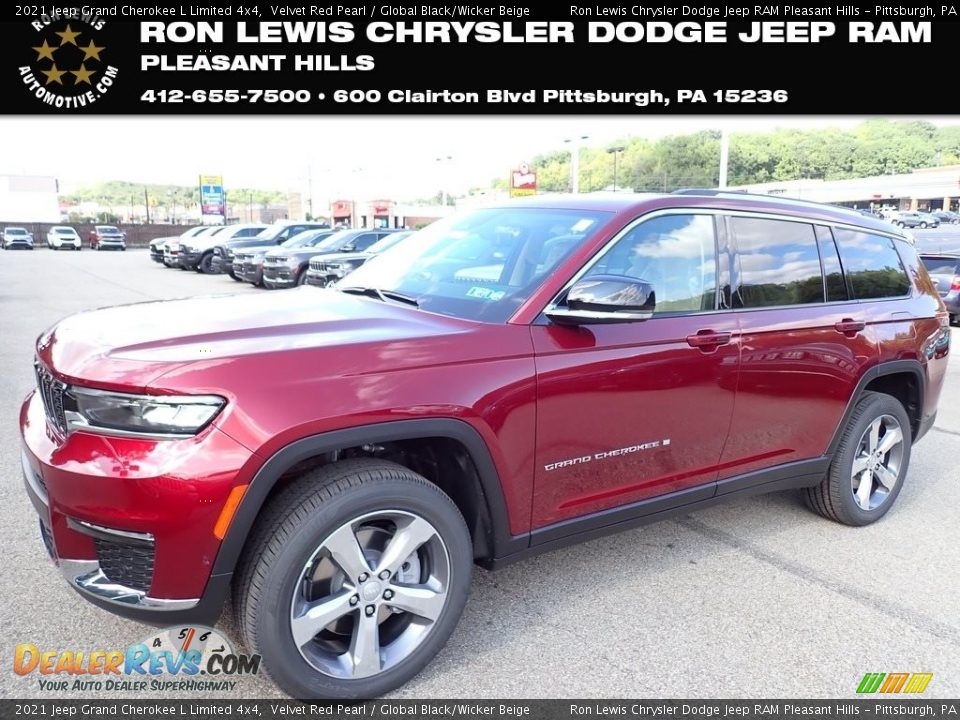 2021 Jeep Grand Cherokee L Limited 4x4 Velvet Red Pearl / Global Black/Wicker Beige Photo #1