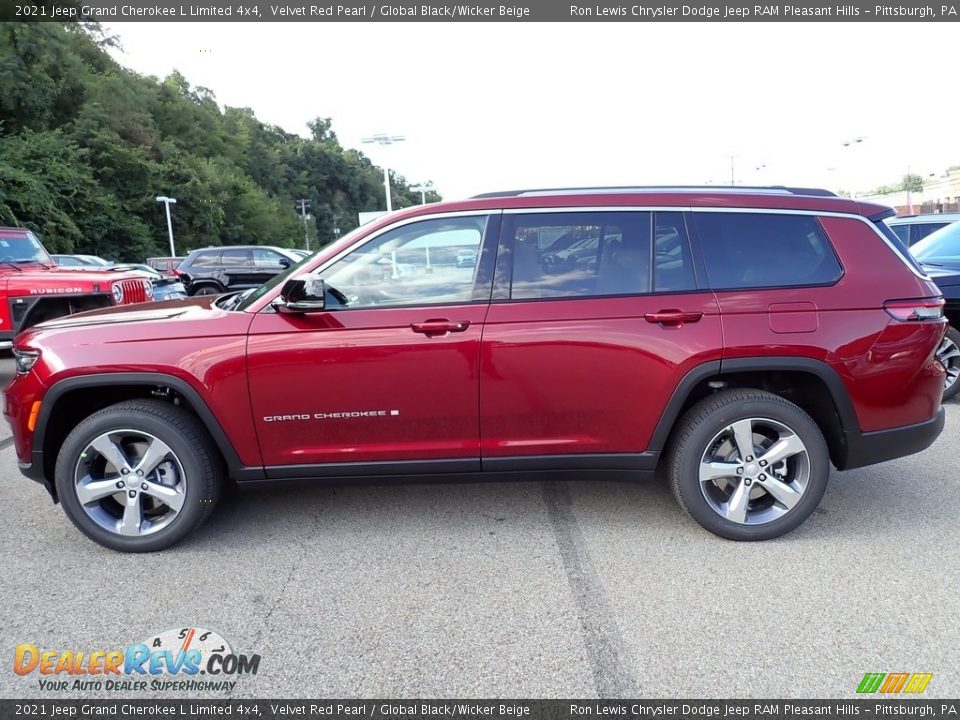 2021 Jeep Grand Cherokee L Limited 4x4 Velvet Red Pearl / Global Black/Wicker Beige Photo #2