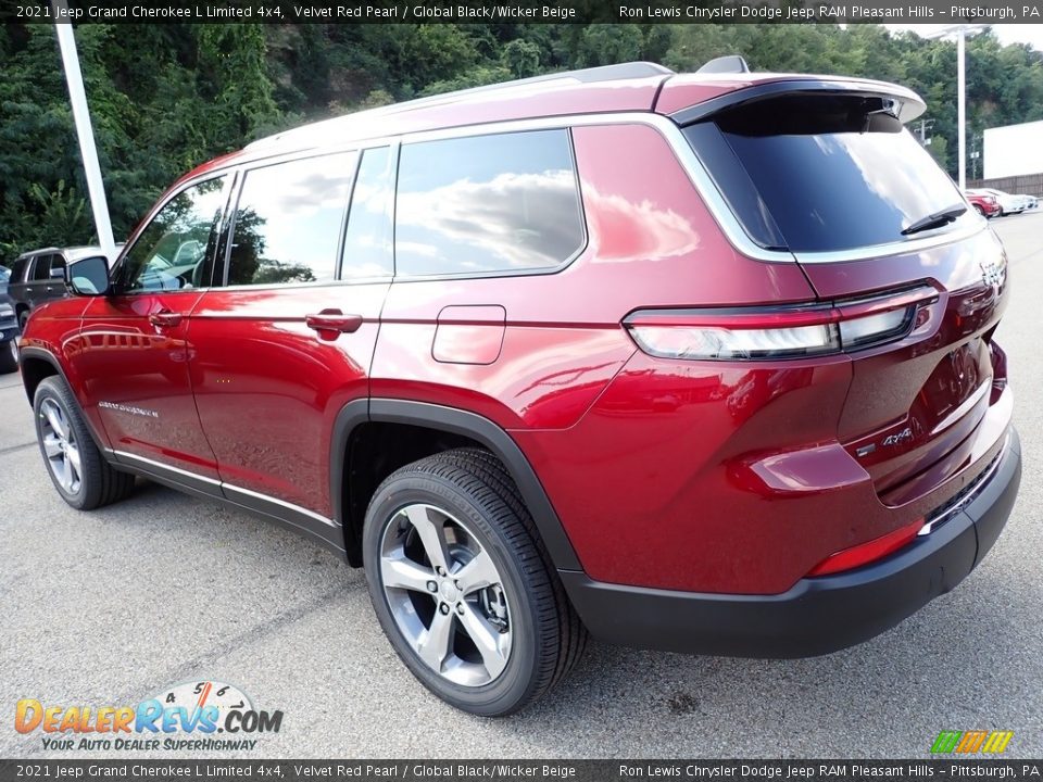 2021 Jeep Grand Cherokee L Limited 4x4 Velvet Red Pearl / Global Black/Wicker Beige Photo #3