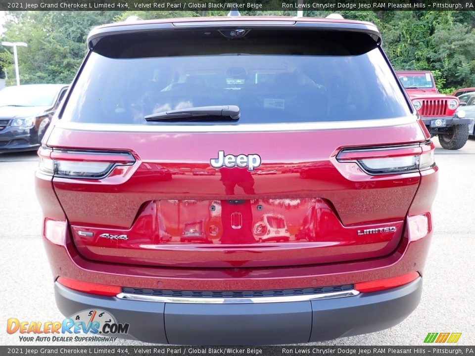 2021 Jeep Grand Cherokee L Limited 4x4 Velvet Red Pearl / Global Black/Wicker Beige Photo #4