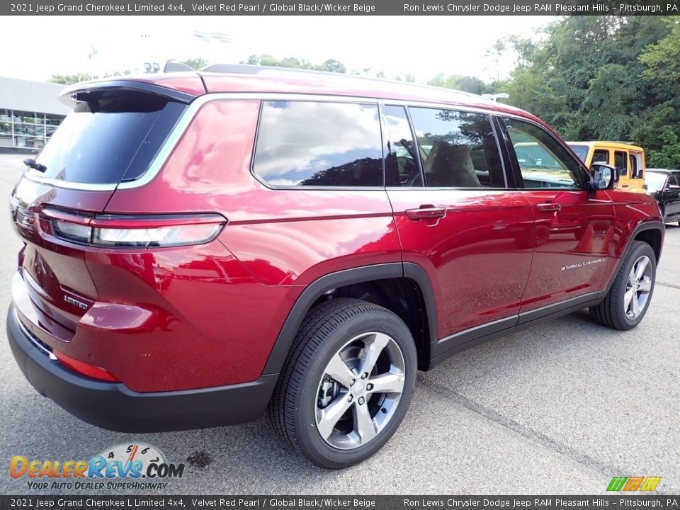 2021 Jeep Grand Cherokee L Limited 4x4 Velvet Red Pearl / Global Black/Wicker Beige Photo #6