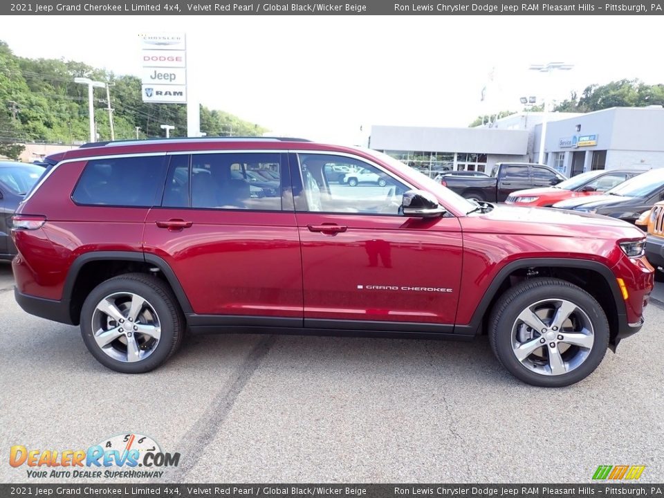 2021 Jeep Grand Cherokee L Limited 4x4 Velvet Red Pearl / Global Black/Wicker Beige Photo #7