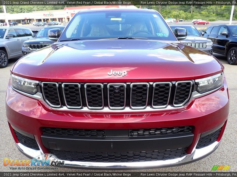 2021 Jeep Grand Cherokee L Limited 4x4 Velvet Red Pearl / Global Black/Wicker Beige Photo #9