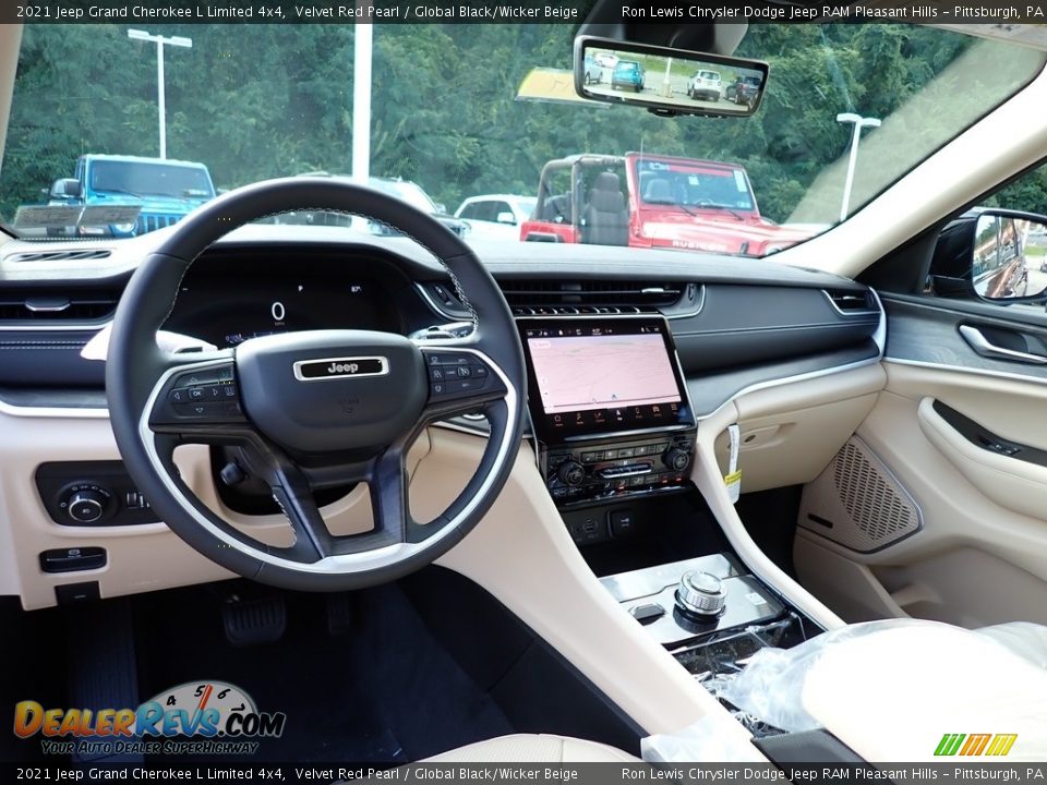 2021 Jeep Grand Cherokee L Limited 4x4 Velvet Red Pearl / Global Black/Wicker Beige Photo #13