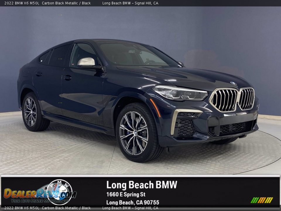 2022 BMW X6 M50i Carbon Black Metallic / Black Photo #1