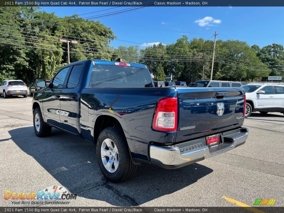 2021 Ram 1500 Big Horn Quad Cab 4x4 Patriot Blue Pearl / Diesel Gray/Black Photo #8