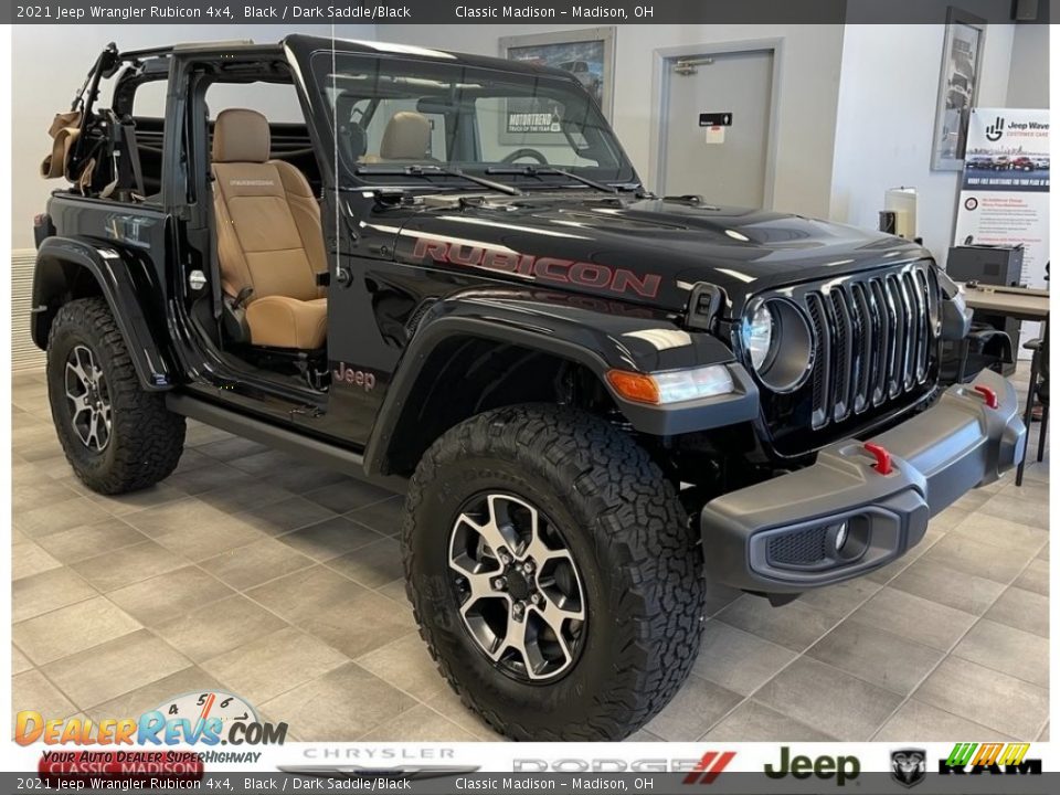 2021 Jeep Wrangler Rubicon 4x4 Black / Dark Saddle/Black Photo #1