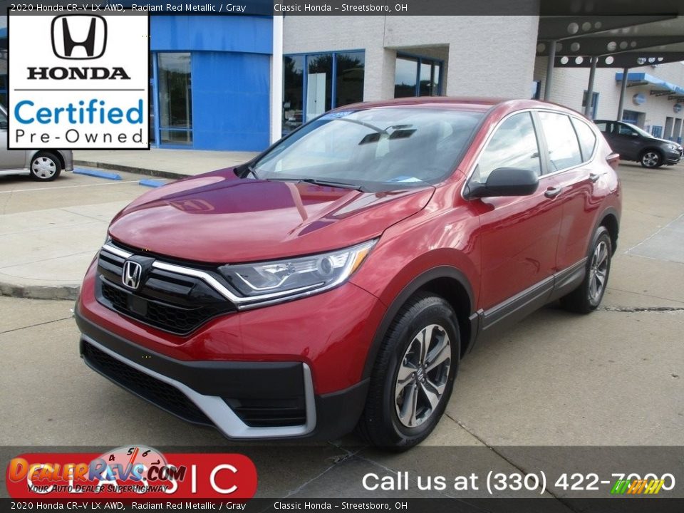 2020 Honda CR-V LX AWD Radiant Red Metallic / Gray Photo #1