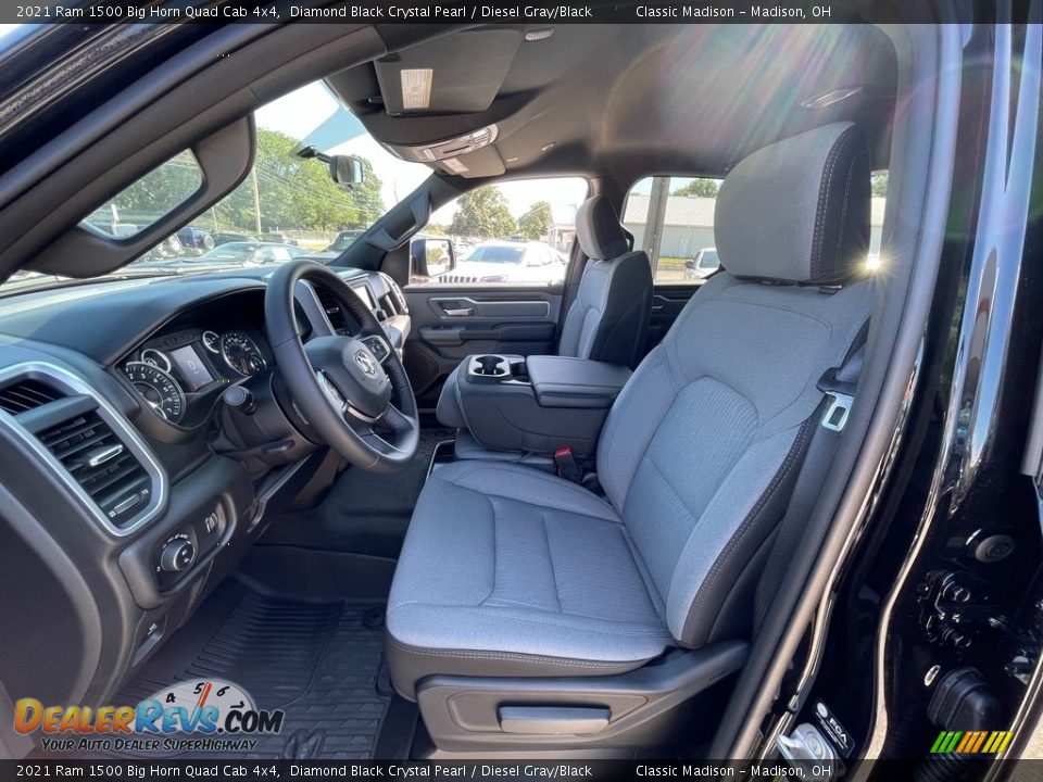 2021 Ram 1500 Big Horn Quad Cab 4x4 Diamond Black Crystal Pearl / Diesel Gray/Black Photo #2