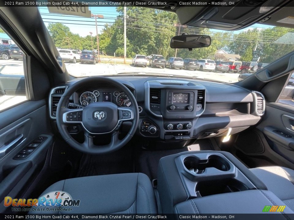 2021 Ram 1500 Big Horn Quad Cab 4x4 Diamond Black Crystal Pearl / Diesel Gray/Black Photo #4