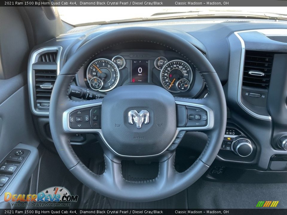 2021 Ram 1500 Big Horn Quad Cab 4x4 Diamond Black Crystal Pearl / Diesel Gray/Black Photo #5