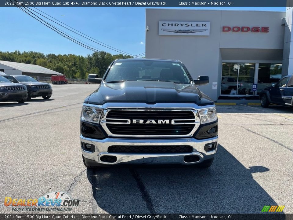 2021 Ram 1500 Big Horn Quad Cab 4x4 Diamond Black Crystal Pearl / Diesel Gray/Black Photo #7