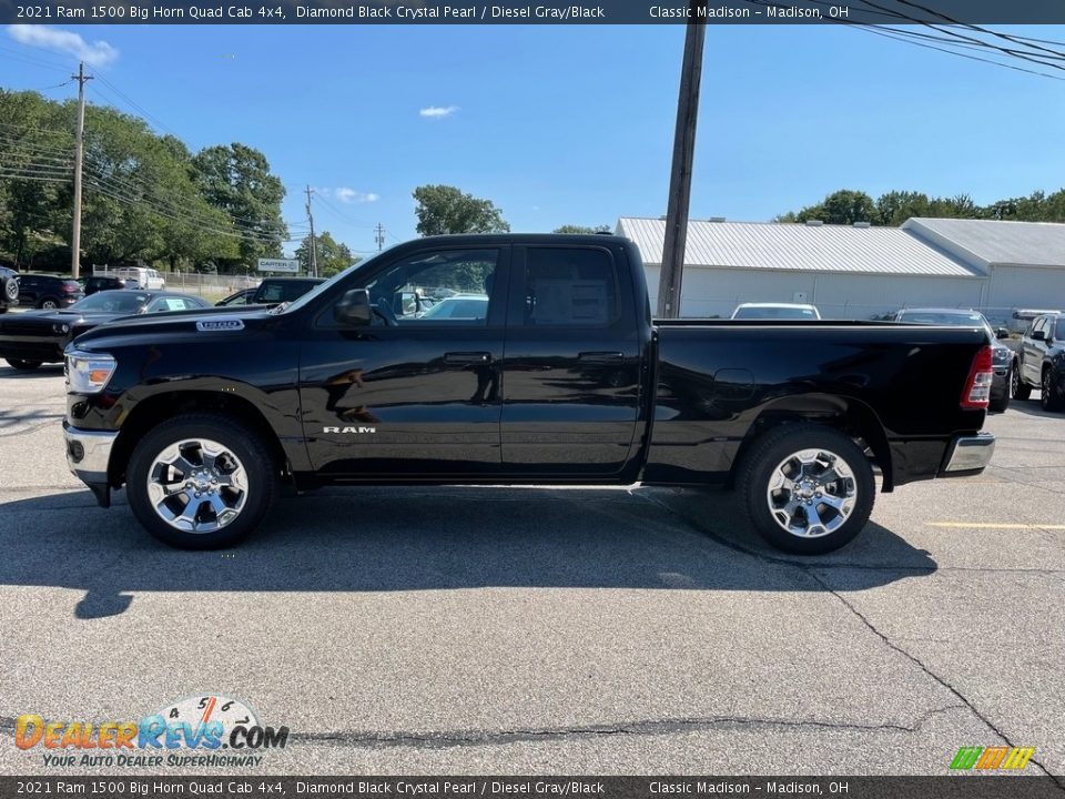 2021 Ram 1500 Big Horn Quad Cab 4x4 Diamond Black Crystal Pearl / Diesel Gray/Black Photo #8