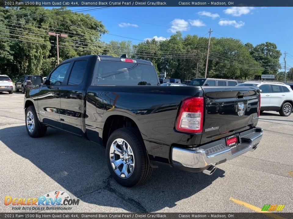 2021 Ram 1500 Big Horn Quad Cab 4x4 Diamond Black Crystal Pearl / Diesel Gray/Black Photo #9