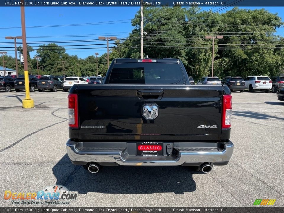 2021 Ram 1500 Big Horn Quad Cab 4x4 Diamond Black Crystal Pearl / Diesel Gray/Black Photo #10