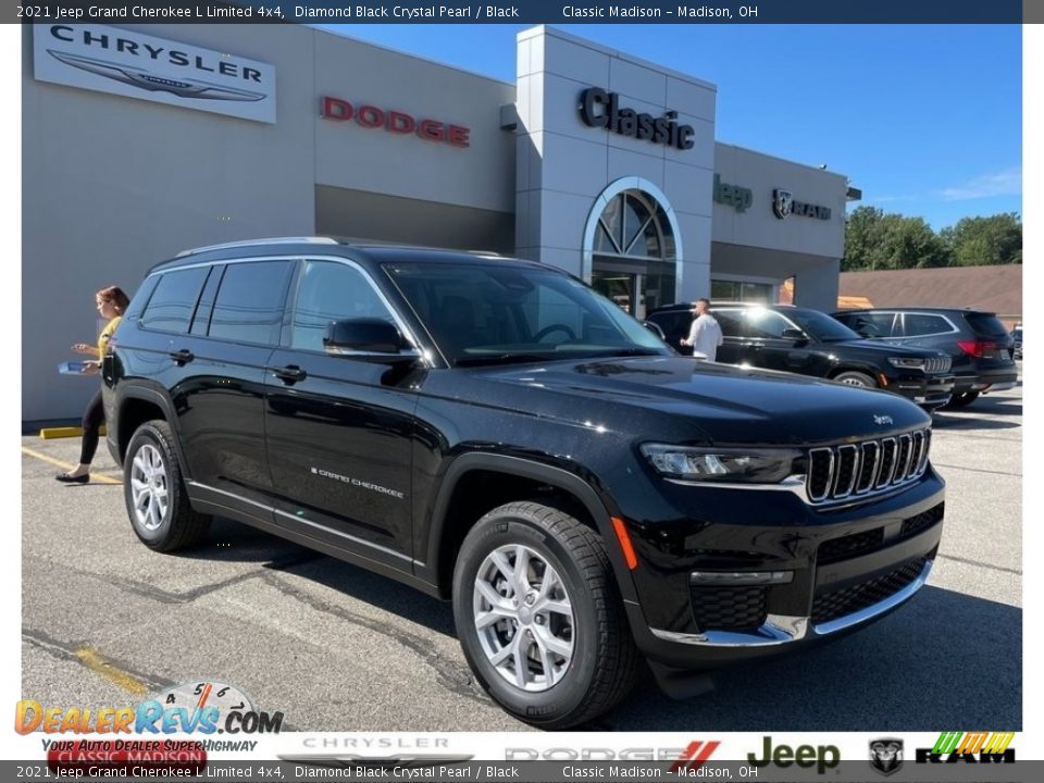 2021 Jeep Grand Cherokee L Limited 4x4 Diamond Black Crystal Pearl / Black Photo #1