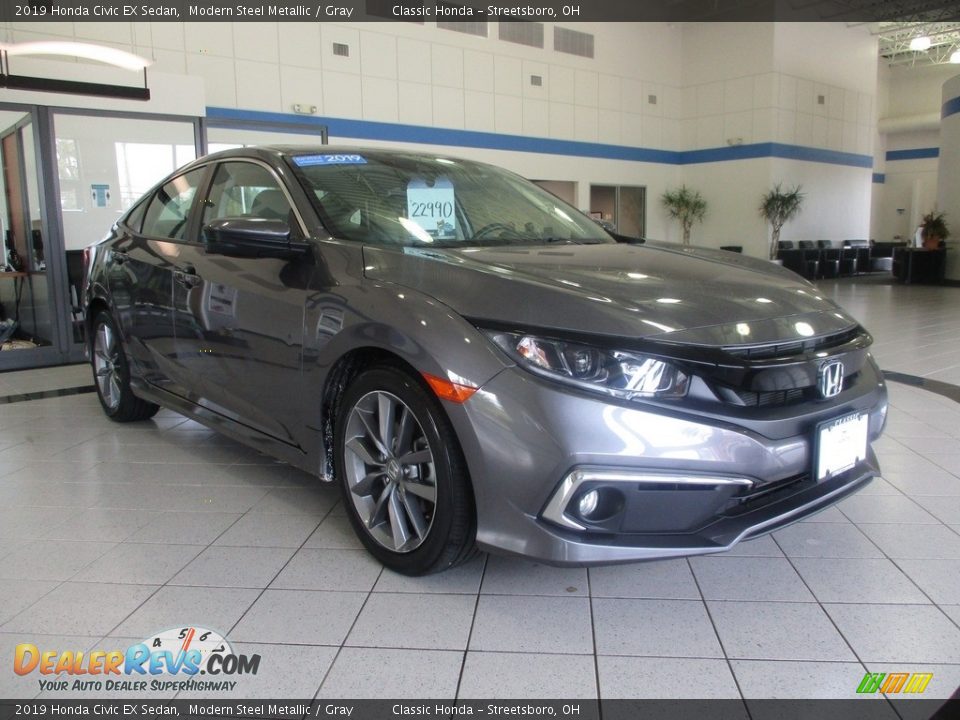 2019 Honda Civic EX Sedan Modern Steel Metallic / Gray Photo #3