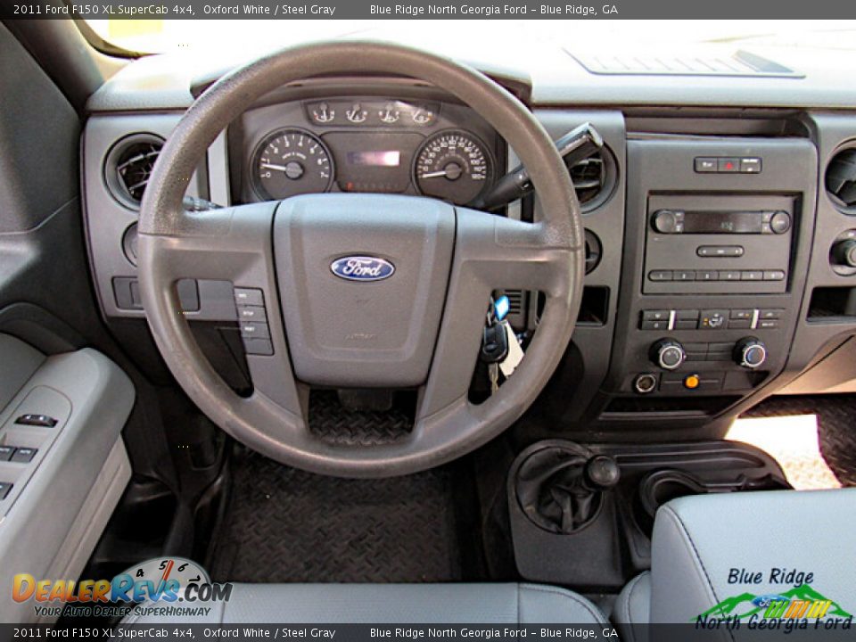 2011 Ford F150 XL SuperCab 4x4 Oxford White / Steel Gray Photo #14