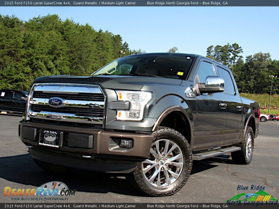 2015 Ford F150 Lariat SuperCrew 4x4 Guard Metallic / Medium Light Camel Photo #1