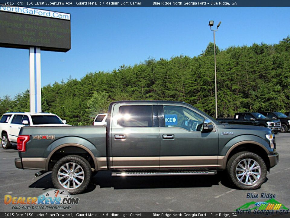 2015 Ford F150 Lariat SuperCrew 4x4 Guard Metallic / Medium Light Camel Photo #6