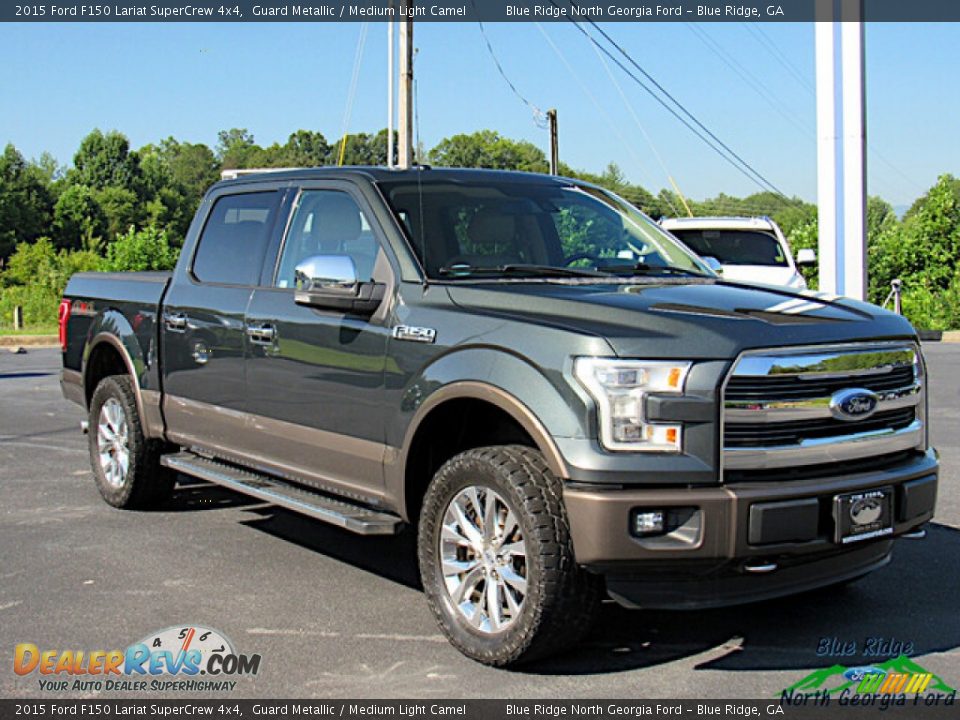 2015 Ford F150 Lariat SuperCrew 4x4 Guard Metallic / Medium Light Camel Photo #7