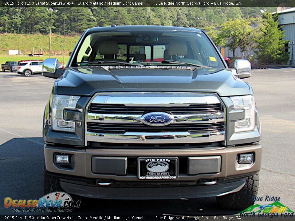 2015 Ford F150 Lariat SuperCrew 4x4 Guard Metallic / Medium Light Camel Photo #8