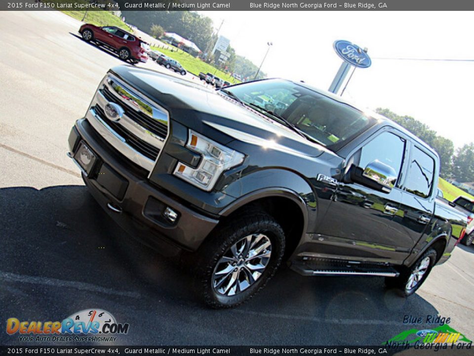 2015 Ford F150 Lariat SuperCrew 4x4 Guard Metallic / Medium Light Camel Photo #30