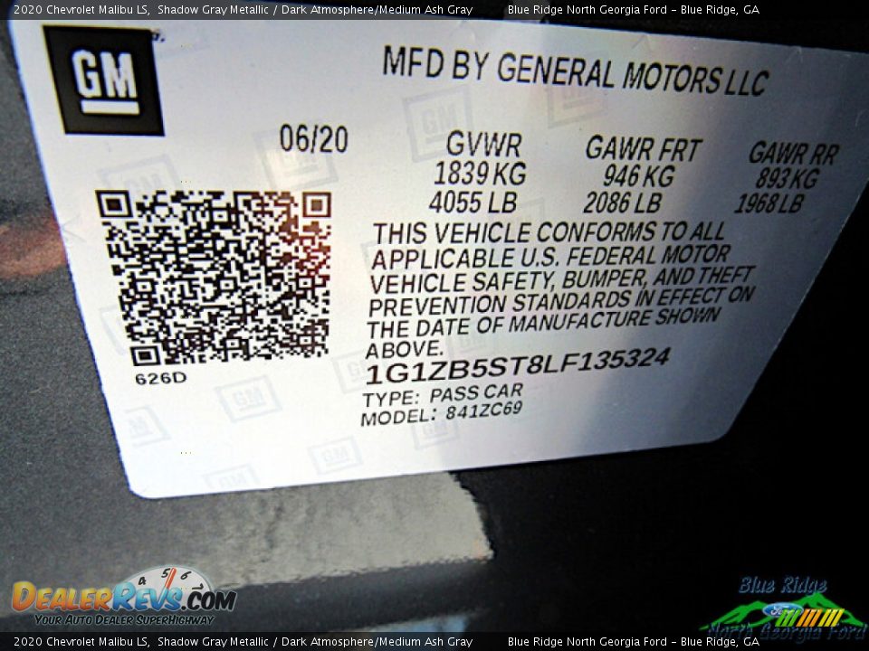 2020 Chevrolet Malibu LS Shadow Gray Metallic / Dark Atmosphere/Medium Ash Gray Photo #24