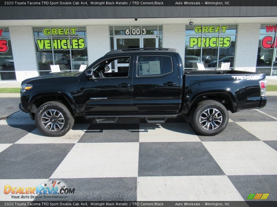 2020 Toyota Tacoma TRD Sport Double Cab 4x4 Midnight Black Metallic / TRD Cement/Black Photo #1
