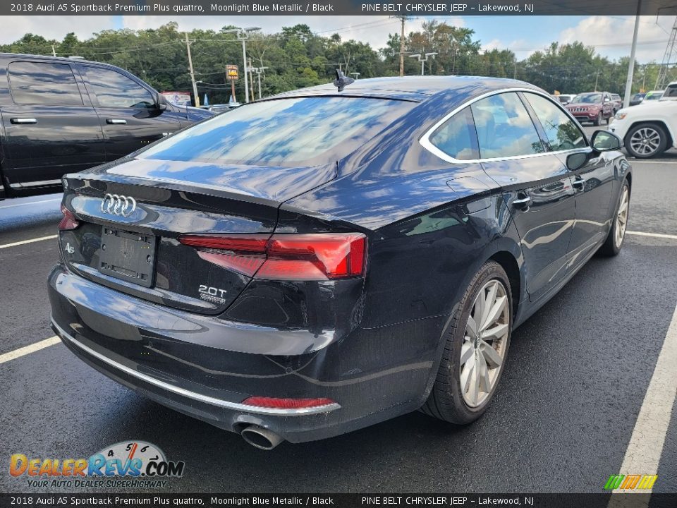 2018 Audi A5 Sportback Premium Plus quattro Moonlight Blue Metallic / Black Photo #3