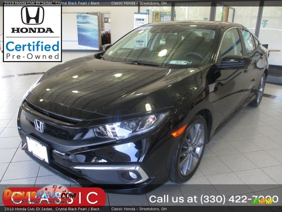 2019 Honda Civic EX Sedan Crystal Black Pearl / Black Photo #1