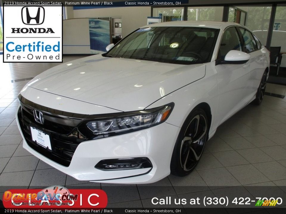 2019 Honda Accord Sport Sedan Platinum White Pearl / Black Photo #1