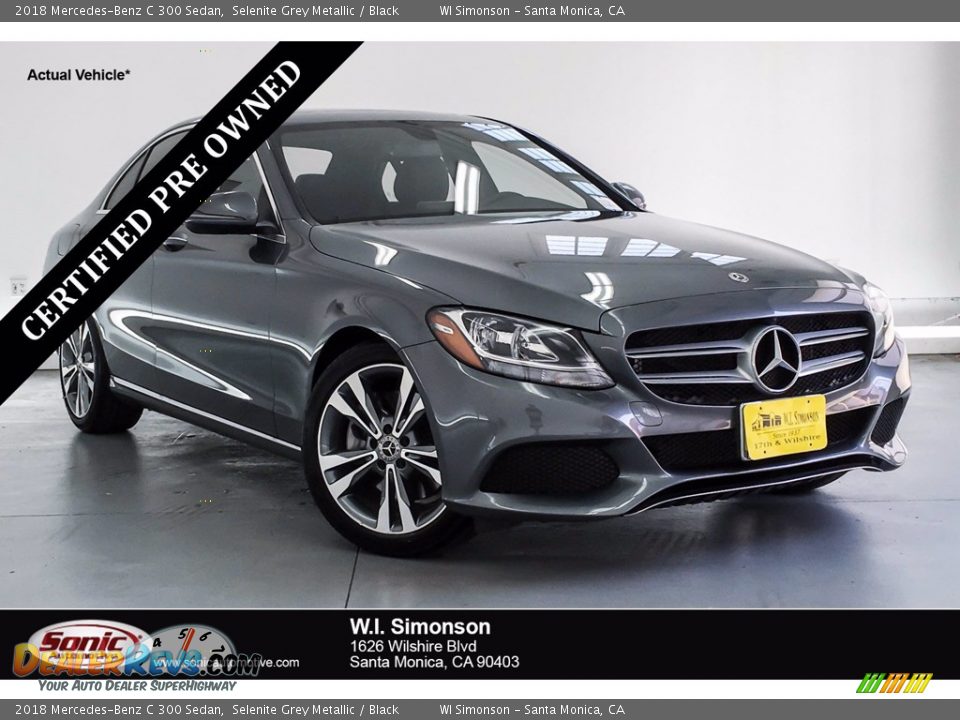 2018 Mercedes-Benz C 300 Sedan Selenite Grey Metallic / Black Photo #1