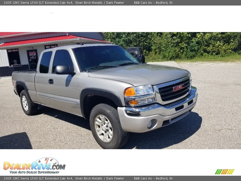 2005 GMC Sierra 1500 SLT Extended Cab 4x4 Silver Birch Metallic / Dark Pewter Photo #6