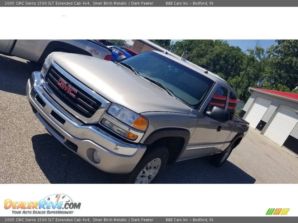 2005 GMC Sierra 1500 SLT Extended Cab 4x4 Silver Birch Metallic / Dark Pewter Photo #8