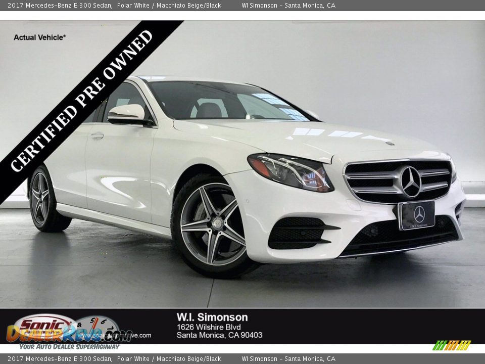 2017 Mercedes-Benz E 300 Sedan Polar White / Macchiato Beige/Black Photo #1