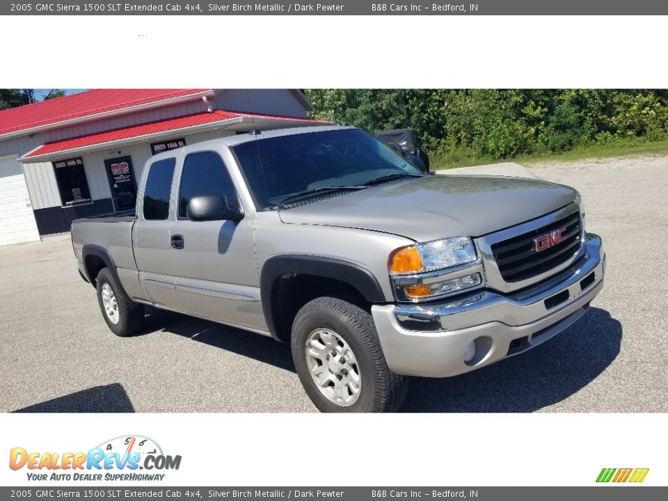 2005 GMC Sierra 1500 SLT Extended Cab 4x4 Silver Birch Metallic / Dark Pewter Photo #19