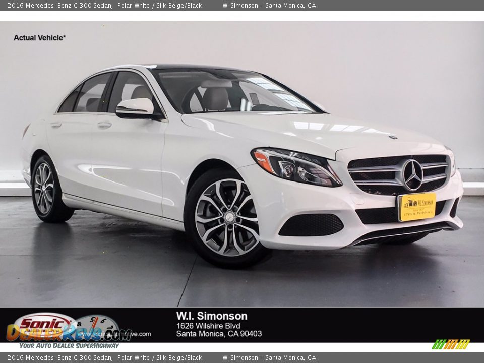 2016 Mercedes-Benz C 300 Sedan Polar White / Silk Beige/Black Photo #1