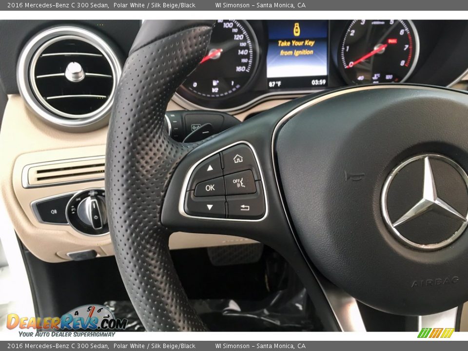 2016 Mercedes-Benz C 300 Sedan Polar White / Silk Beige/Black Photo #19