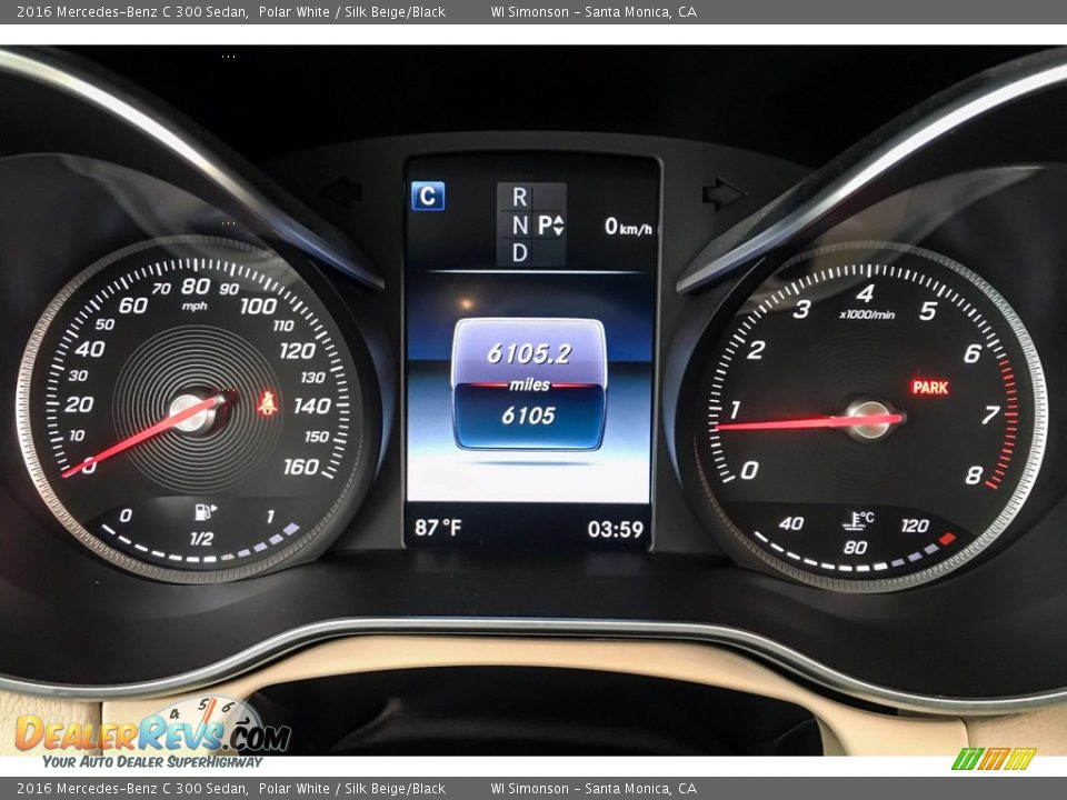 2016 Mercedes-Benz C 300 Sedan Polar White / Silk Beige/Black Photo #21