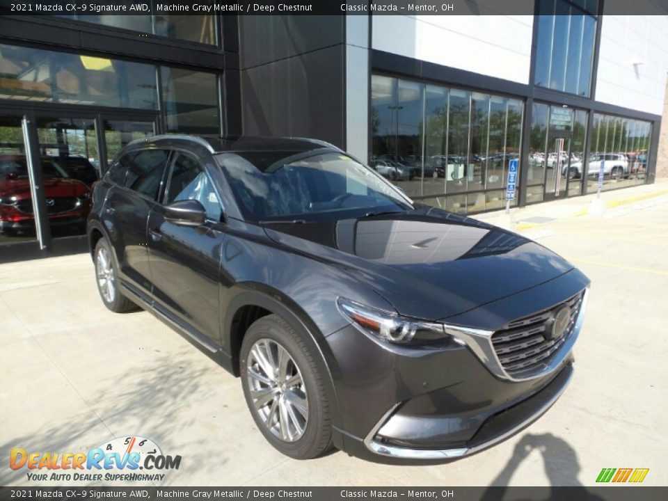 2021 Mazda CX-9 Signature AWD Machine Gray Metallic / Deep Chestnut Photo #1