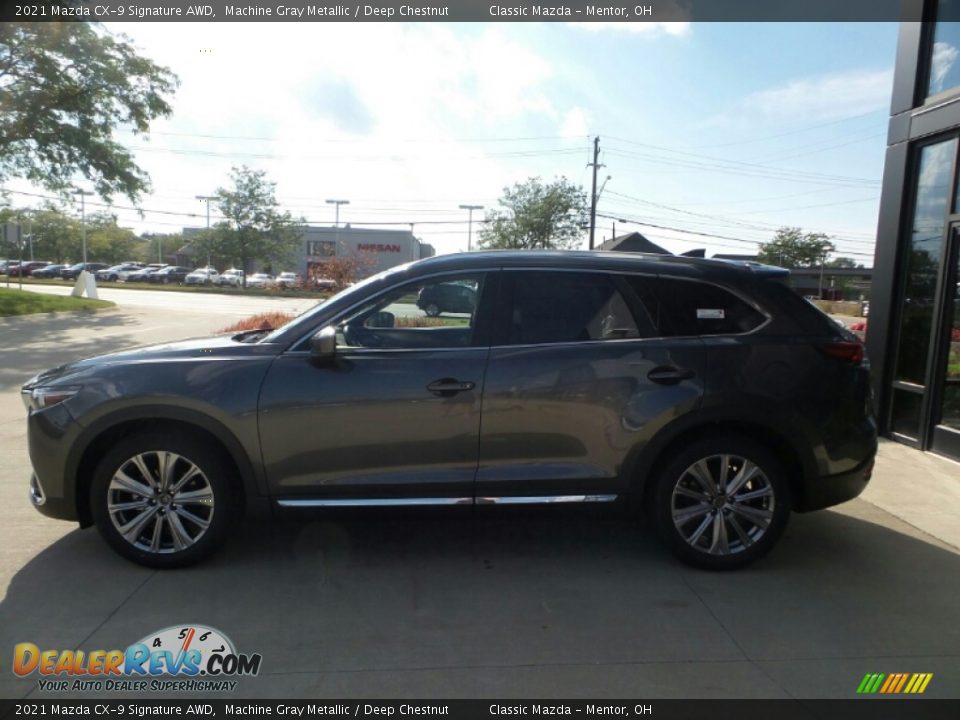 2021 Mazda CX-9 Signature AWD Machine Gray Metallic / Deep Chestnut Photo #6