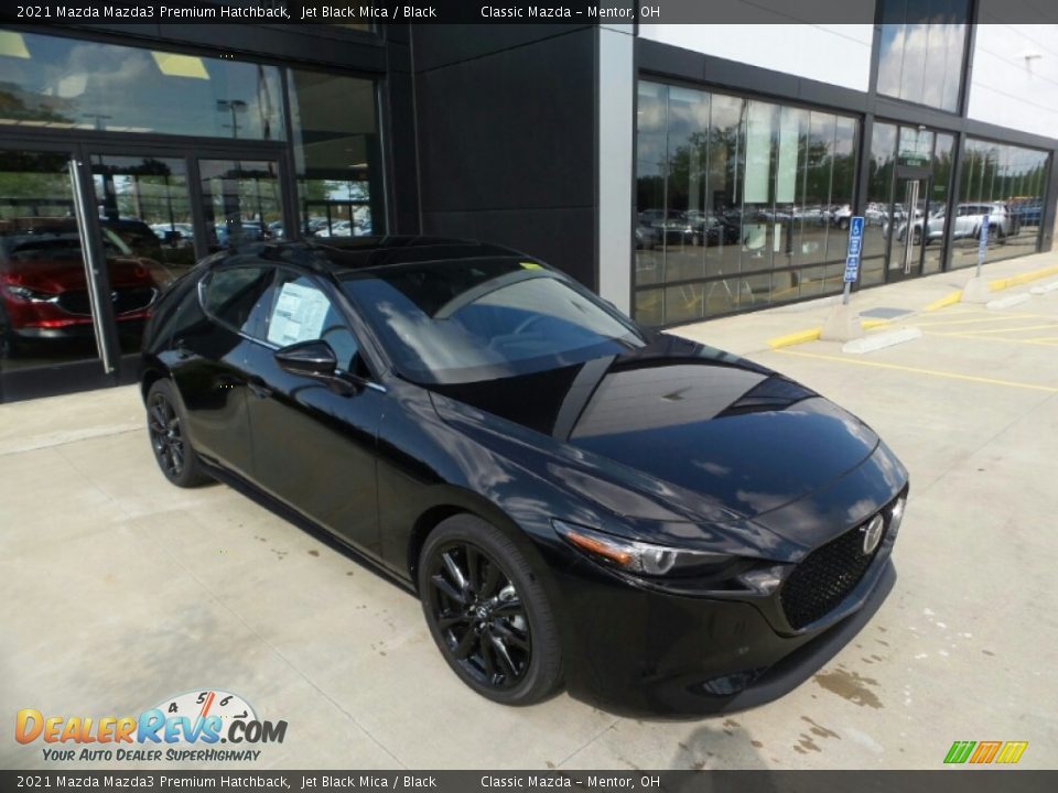 2021 Mazda Mazda3 Premium Hatchback Jet Black Mica / Black Photo #1