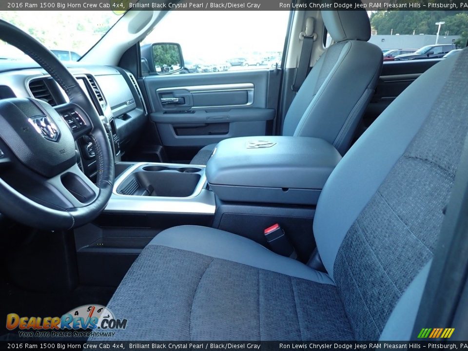 Front Seat of 2016 Ram 1500 Big Horn Crew Cab 4x4 Photo #10